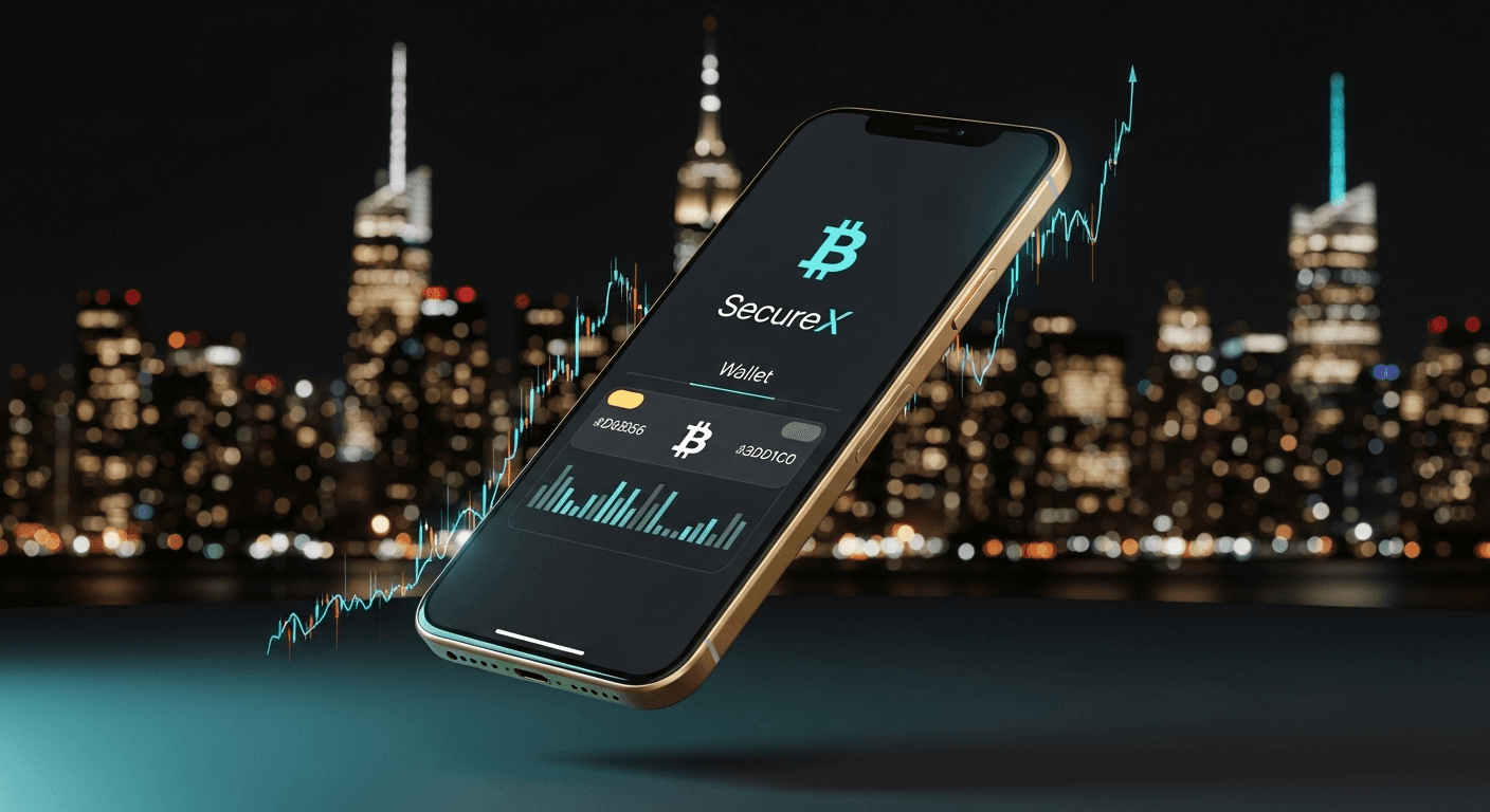 SecureX Bitcoin Wallet - NYC Skyline